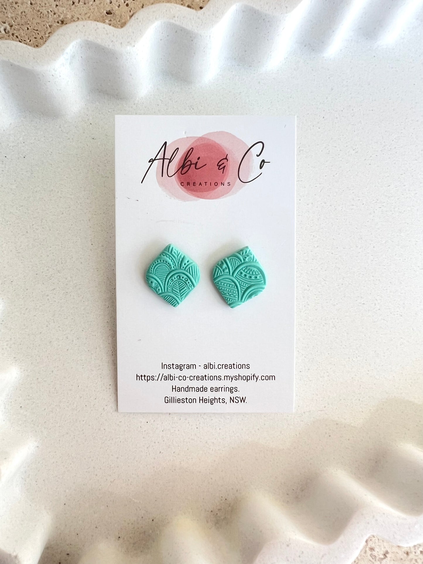 1.5cm Aqua Diamond Stud
