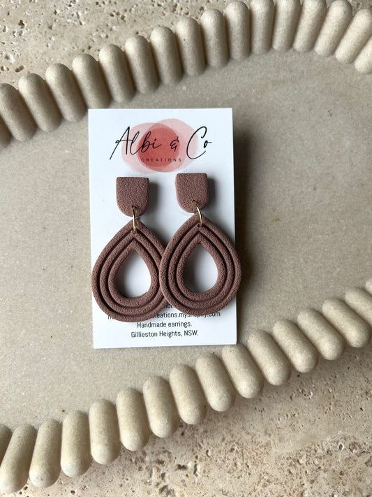 Brown Tear Drop Dangles